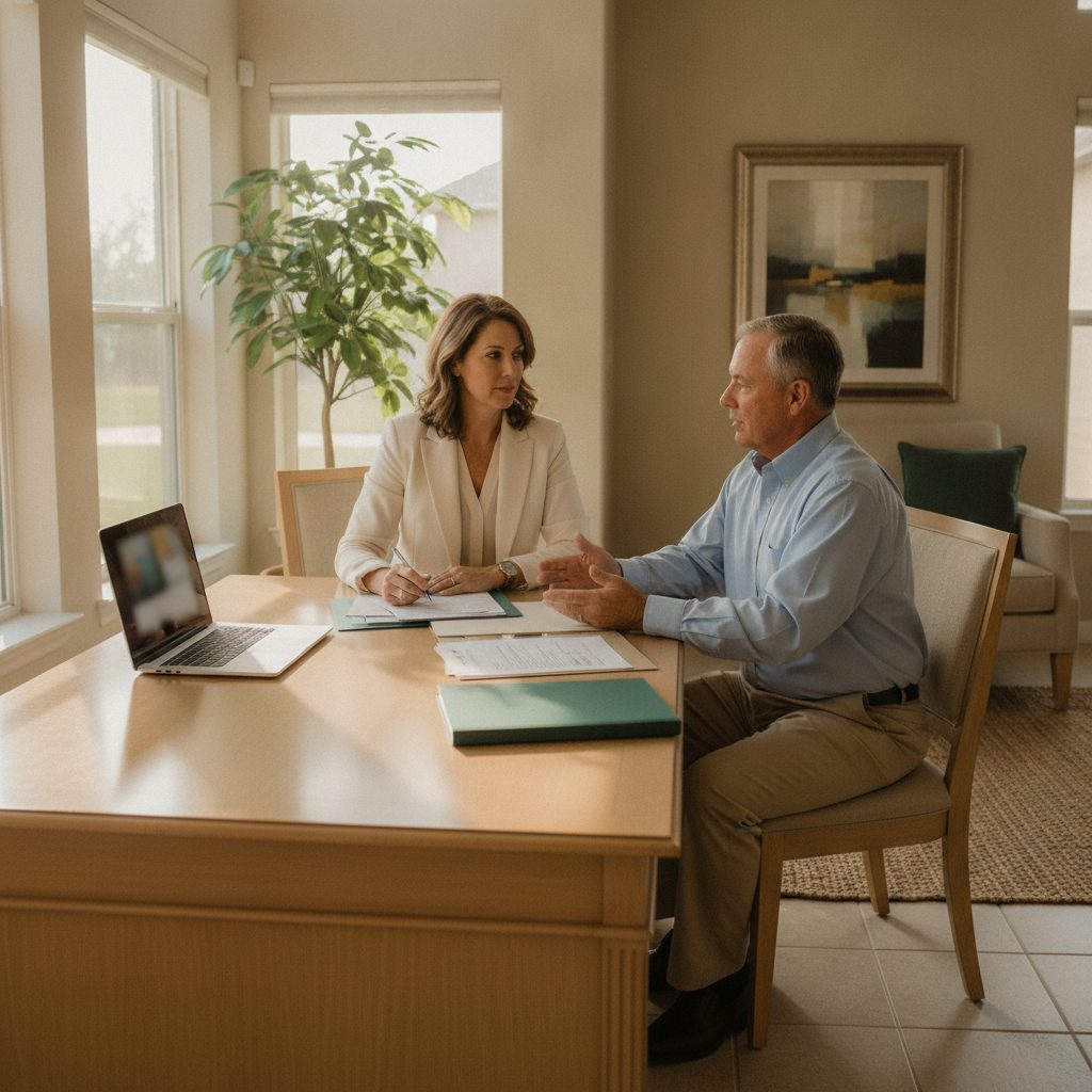 Wesley Chapel homeowner reviewing 457(b) deferred compensation statements after leaving a public job