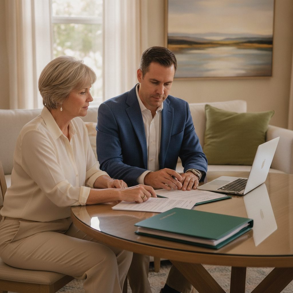 Wesley Chapel homeowner at a kitchen table reviewing old 401k and IRA statements after a job change