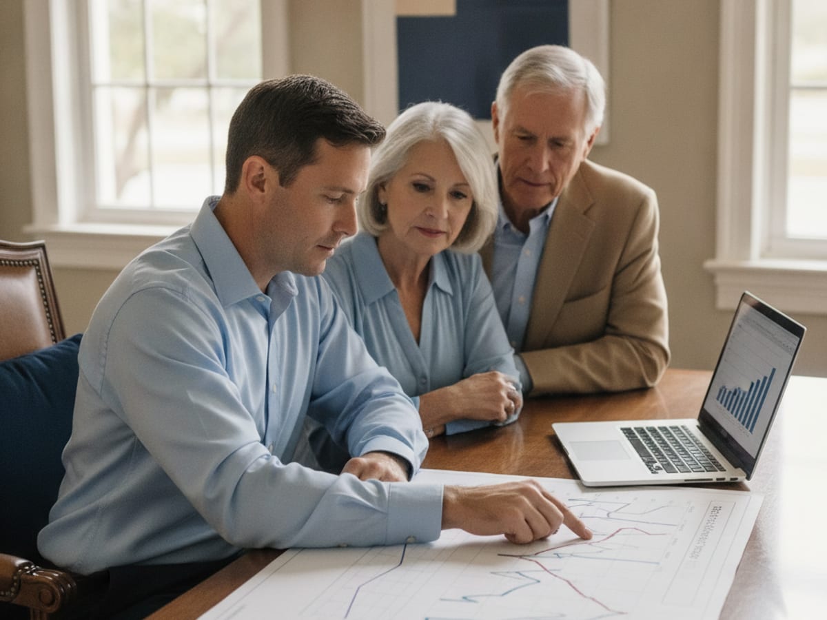 Financial planner and client reviewing a retirement income plan in Wesley Chapel